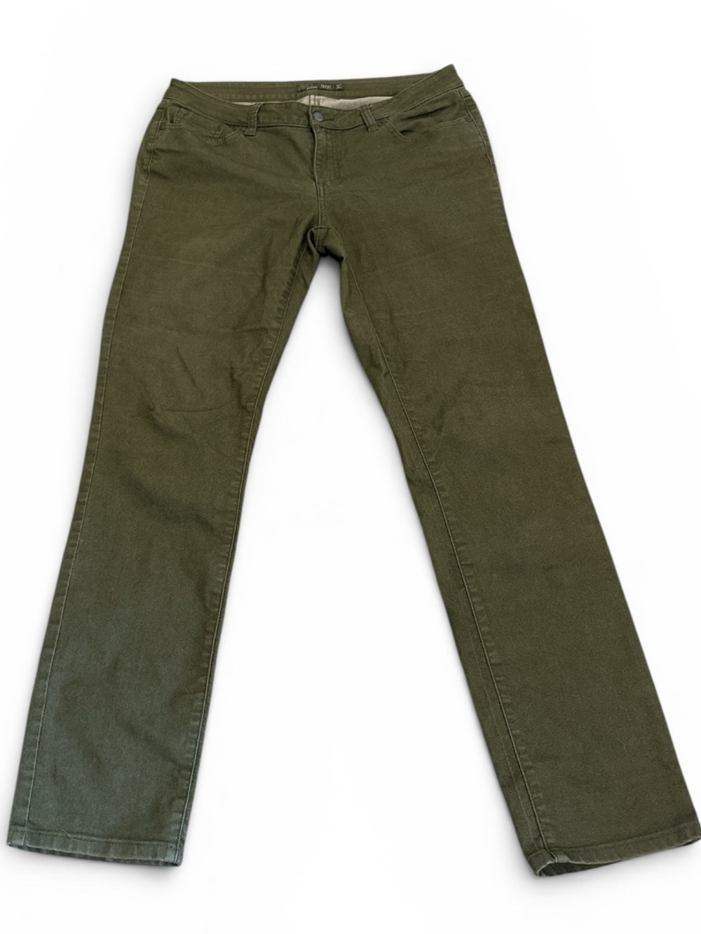 Prana Olive Green Straight Leg Mid-Rise Jeans